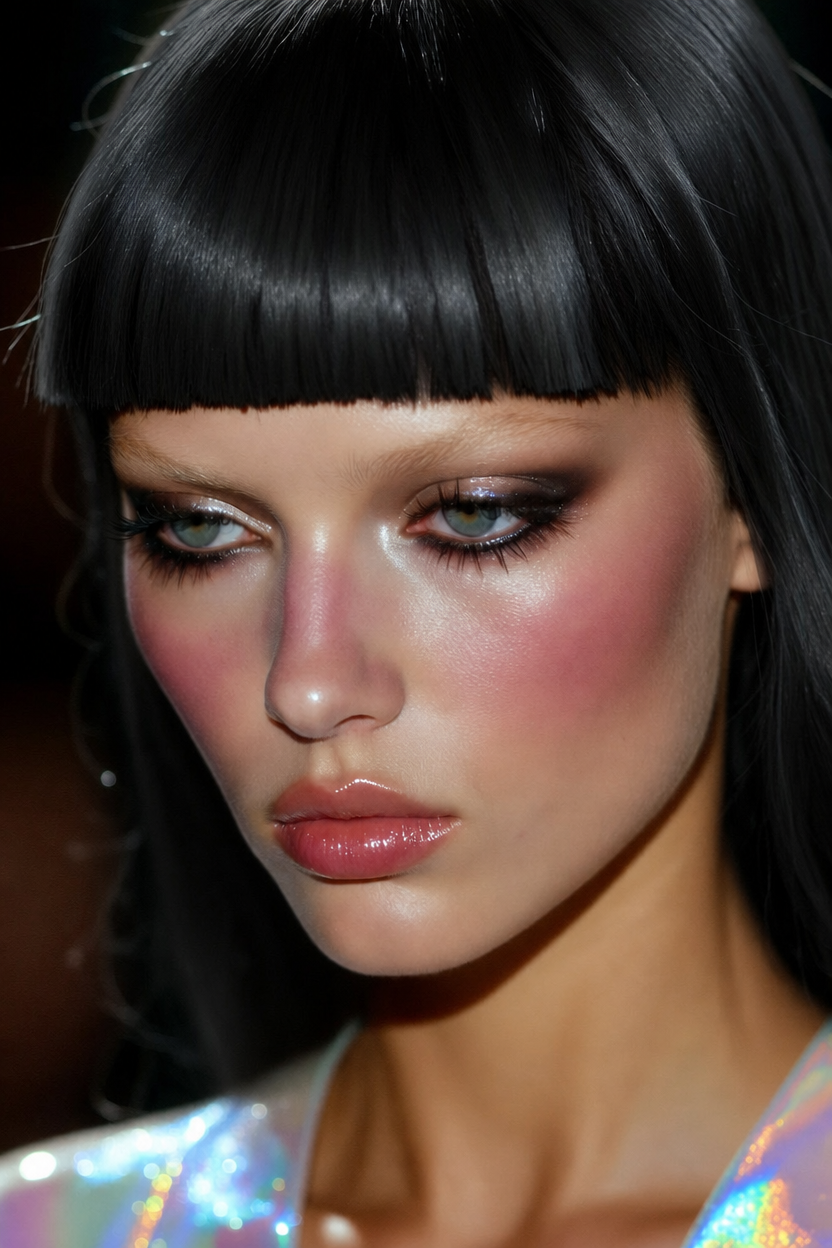 make this woman hair black